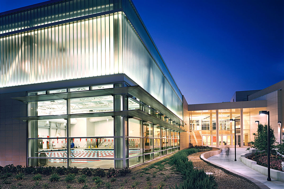CCSF Wellness Center Exterior Elevation at Night